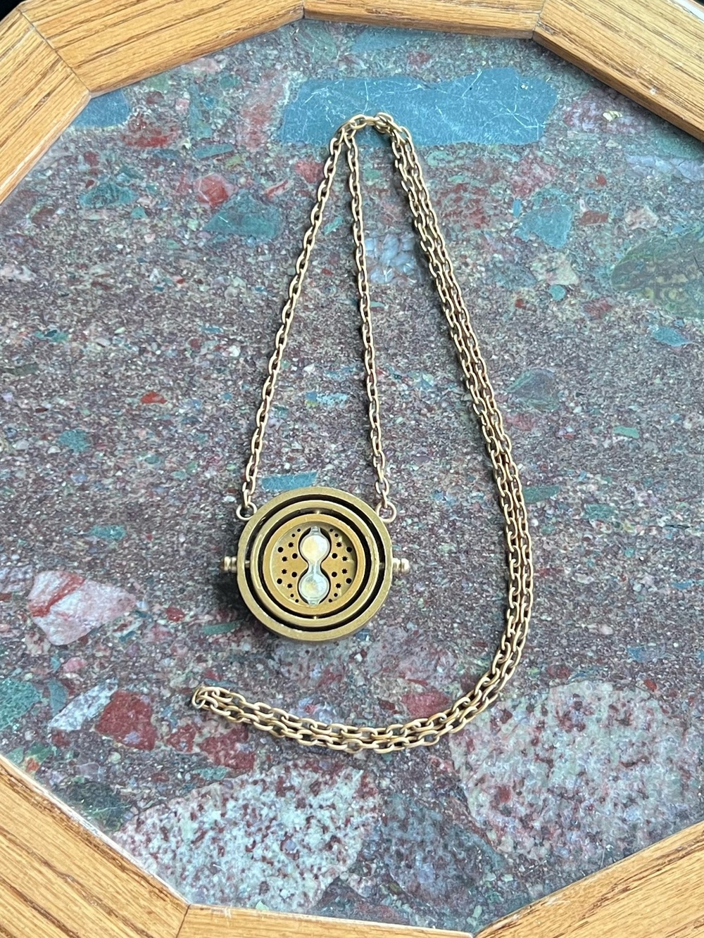 Hermione Harry Potter Time Turner Pendant 36” Brass Chain Necklace